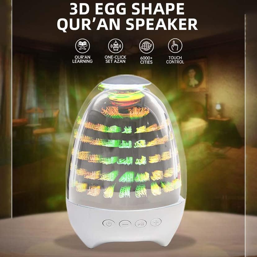 99 Names of Allah Illuminated Lamp — Quran Speaker, Azan Clock & Bluetooth Night Light
