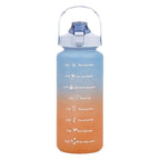 Gradient Plastic Water Bottle with Straw 2L