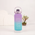 Gradient Plastic Water Bottle with Straw 2L