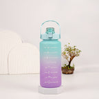Gradient Plastic Water Bottle with Straw 2L
